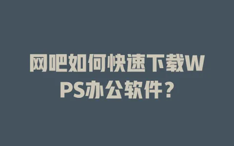 网吧如何快速下载WPS办公软件？ 一